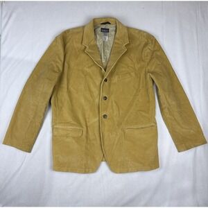 Patagonia Spoken‎ Word Jacket Corduroy Blazer Men's XL Mustard Yellow Rare *Read